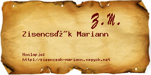 Zisencsák Mariann névjegykártya